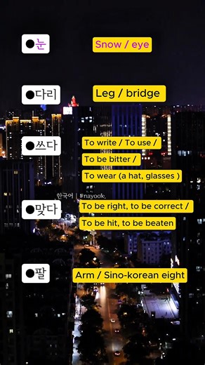 Words spelled the same but have a different meaning✨ | #nayook #learnkorean #fblifestyle | ɴᴀʏᴏᴏ ᴋ.