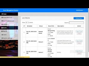 Event Management System in PHP MySQL with Source Code
