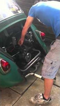 VW beetle custom tuned 1641 csp super competition exhaust and dellortos first start up