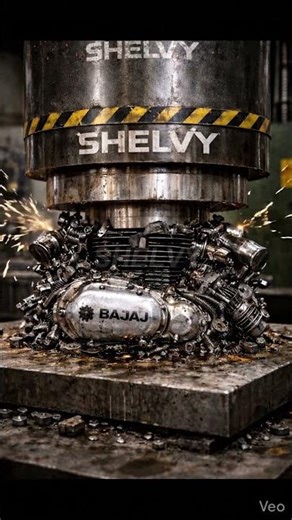 HYDROLIC PRESS ENGINE CRASH #expriment #crash #trending
