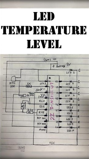 LED Temperature Sensor Project 🌡️#shortvideo #electronicsprojects #tech