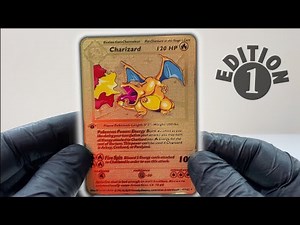 *GIVEAWAY!!* GOLD 1ST EDITION CHARIZARD BASE SET | Pokemon TCG