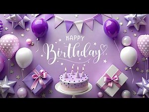 Happy Birthday Song Card Elegant Pretty Purple Themed | Birthdays For All