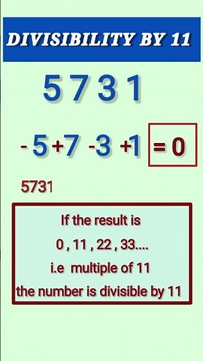 Divisibility by 11 #maths