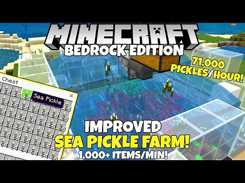 Minecraft Bedrock: Improved Sea Pickle Farm! 71,000 Items/Hour! MCPE Xbox PC Ps4