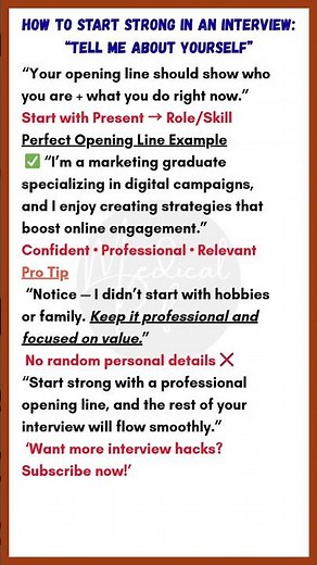 How to Start Strong in an Interview: “Tell Me About Yourself” | Best Opening Line