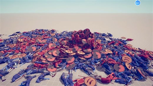 全面战争模拟器：搞笑对战，180个维京海盗 VS 500个农夫！_游戏热门视频