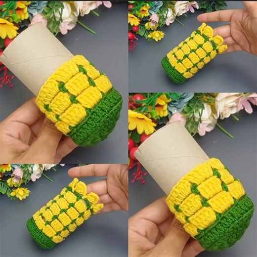 Crochet pencil case with paper roll is so cute (PART 4 | Knitter