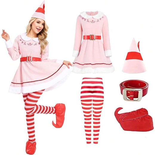 Elf Costume For Women,Christmas Elf Costume Cosplay Costume Full Set Halloween Holiday Party Outfits