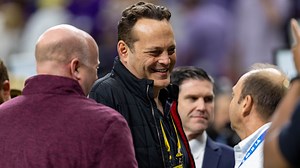 Vince Vaughn, apparently an LSU fan, is at the National Championship game vs Clemson