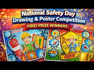 National Safety Day Drawing easy,4th March| Safety Day Poster Drawing| Safety First drawing