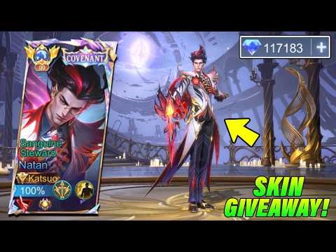 NATAN SANGUINE STEWARD COVENANT SKIN IS FINALLY HERE!! 😱 + SKIN GIVEAWAY! (WORTH TO BUY?!) - MLBB