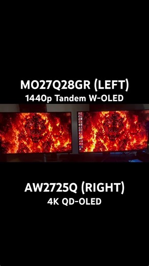 MO27Q28GR vs AW2725Q .. #gamingmonitor #oled #rtx5080 #pcgaming #gamer #oledgaming #oledtest #fyp
