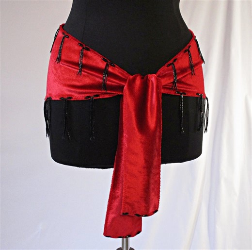 Velvet Belly Dance Hip Scarf, Ren Faire Costume - Etsy
