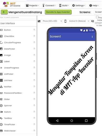 Mengatur Tampilan Screen di MIT App Inventor