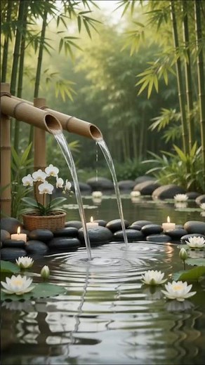 Soft Piano & Flowing Bamboo Water for Deep Sleep, Anxiety Relief, and Inner Peace #relaxing #shorts