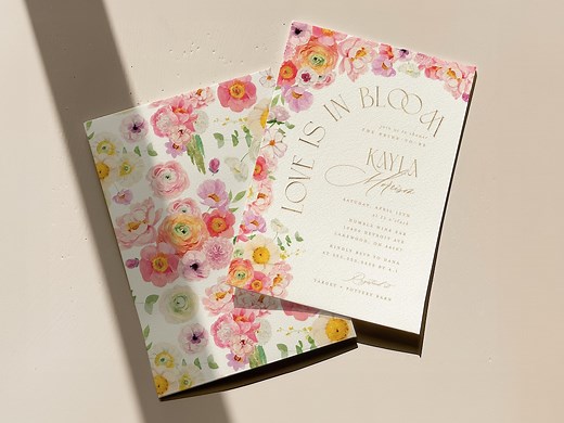 Love is in Bloom Bridal Shower Invitation, Colorful Flower Wedding Shower Invite, Editable Printable Wildflower Bridal Digital Template - Etsy