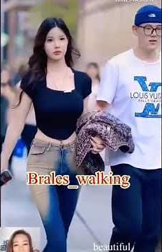 Braless walking girl| girl braless|street fashion 247