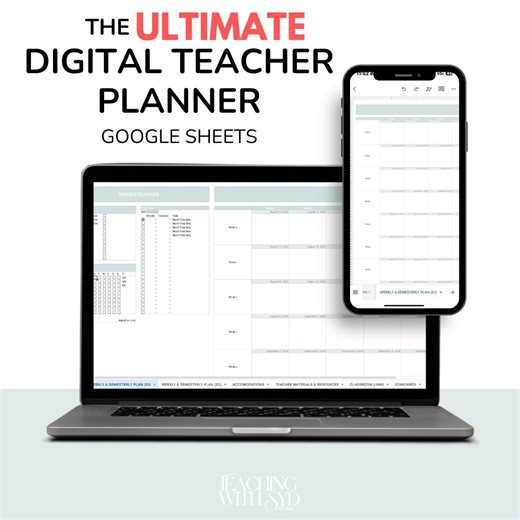 Digital Teacher Planner: Google Sheets, Weekly & Monthly, Accommodation Tracker - Etsy