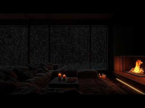 NO ADS | Cozy Winter Cabin ASMR ❄️ Peaceful Fireplace & Snowfall for Sleep, Study, Calm 😴