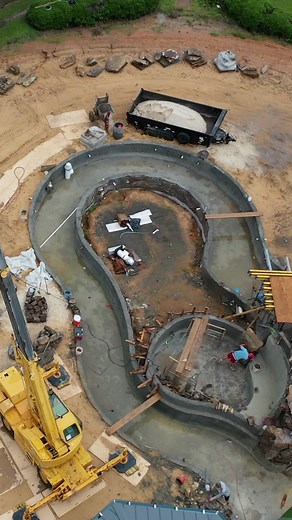 A 150’ Lazy River. We Design & Build Insane Pools! #insanepools #lucaslagoons #pool #poolparty #poolbuilders #backyard #insane #construction #rebar #lazyriver #builder #designer #rendering