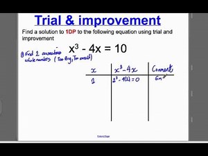 Trial and Improvement 1 (GCSE Higher Maths): Tutorial 1