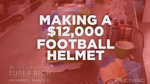 How to make a $12,000 #football helmet! What you'll need: #gold, precious stones, a very steady hand & lots of money to burn! ALL NEW SEASON of Secret Lives of the Super Rich returns March 30th CNBC #superrich ARMORI STEELE NFL #DIY DIY Home Decorating DIY | Secret Lives of the Super Rich