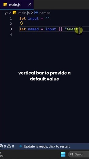 Default Value Trick #coding #javascript