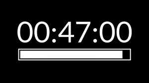 Download 50 seconds countdown timer with white progress bar ideal for countdowns, timers, presentations, and educational for free