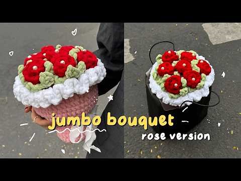 No sew - Jumbo ROSE bouquet crochet tutorial - In-depth tutorial for beginners