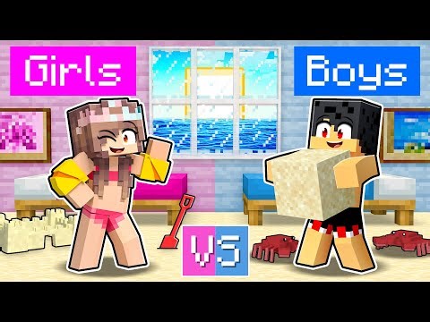 GIRLS vs BOYS Beach Party In Minecraft!