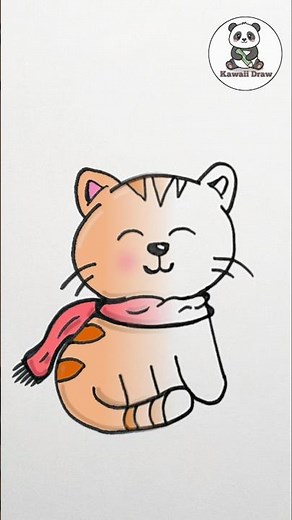 Cute Cat Drawing | Easy Kawaii Tutorial 🐾✨