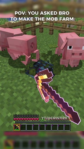 POV: You Let Bro Build The Mob Farm In Minecraft #minecraft #minecraftshorts #minecraftmemes