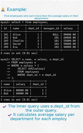 Correlated Subquery in MySQL | Compare Row Values with Groups