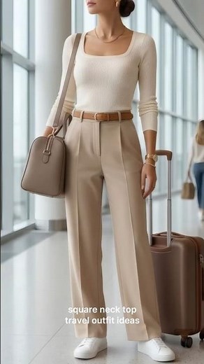 6 Travel Airport Outfit Ideas, 6 Amazon Tops, Clean Chic Look #traveloutfit #fashion #amazonfashion