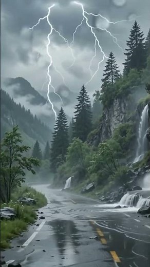 🌧️ Beautiful Rainy Weather in 4K | Heavy Rain & Wind Sounds #shorts #rain