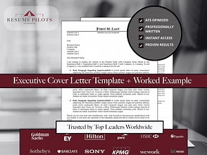 Executive Cover Letter Template With Worked Example: Ats-friendly, Professional (word & Google Docs Bundle) - Etsy Canada