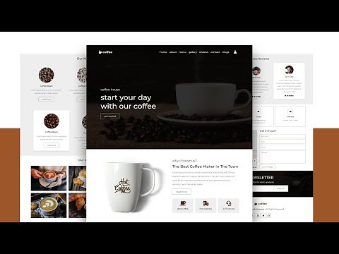 Create A Responsive Coffee Shop Website Design Using HTML - CSS - SASS - JavaScript - Bootstrap