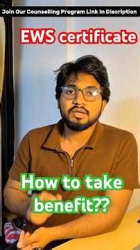 Ews certificate , ￼ how to make and how to take benefit!!! #jee2026 #jeeadvance #udaanvidyapeeth