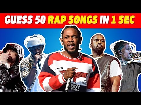 Guess 50 Rap songs from 1 second | Guess the song quiz | Rap songs Quiz 2025 | Eminem, Kendrick, Ye
