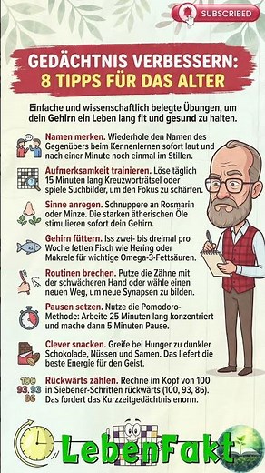 GEDÄCHTNIS VERBESSERN: 8 TIPPS FÜR DAS ALTER