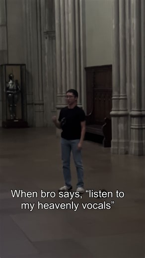 I told the camera man, “hey how about we see how it sounds from the middle” #choir #oktavist #acapella #basssinger #lownotesinging