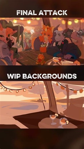 FINAL and WIP backgrounds #animation #krita #artfight