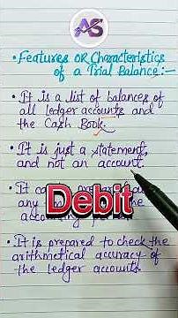 Features of Trial Balance | #trialbalance #accounting #shorts