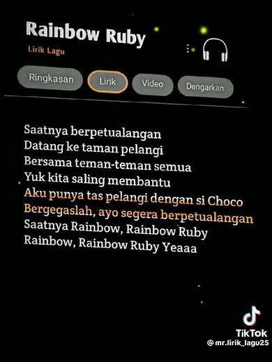 lirik lagu rainbow ruby