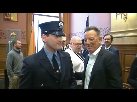 Sam Springsteen, Bruce Springsteen's son, sworn in as Jersey City firefighter