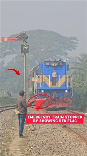 emergency train stopped by showing red flag#railtrack #train #railwaysafety #railsafe #railsecurity