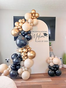 Black and Gold Graduation Balloon Garland Kit: Party Decor, Grad Party, Retirement Balloons - Etsy