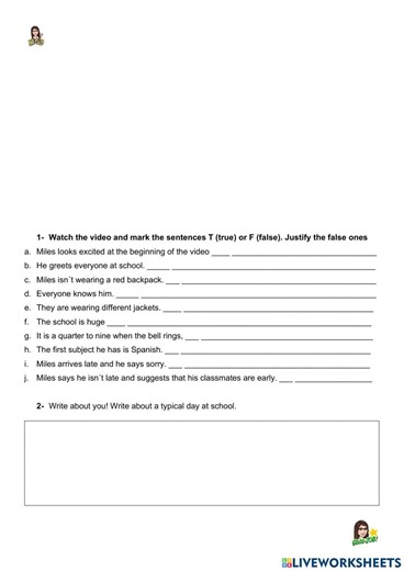 Spider man worksheet