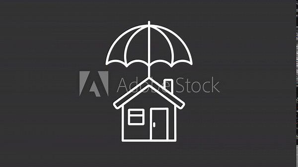 Real estate animation set. Selling, buying and renting apartments animated white line icons. Buildings and lands management. Property. Isolated elements on dark background. Alpha channel HD video